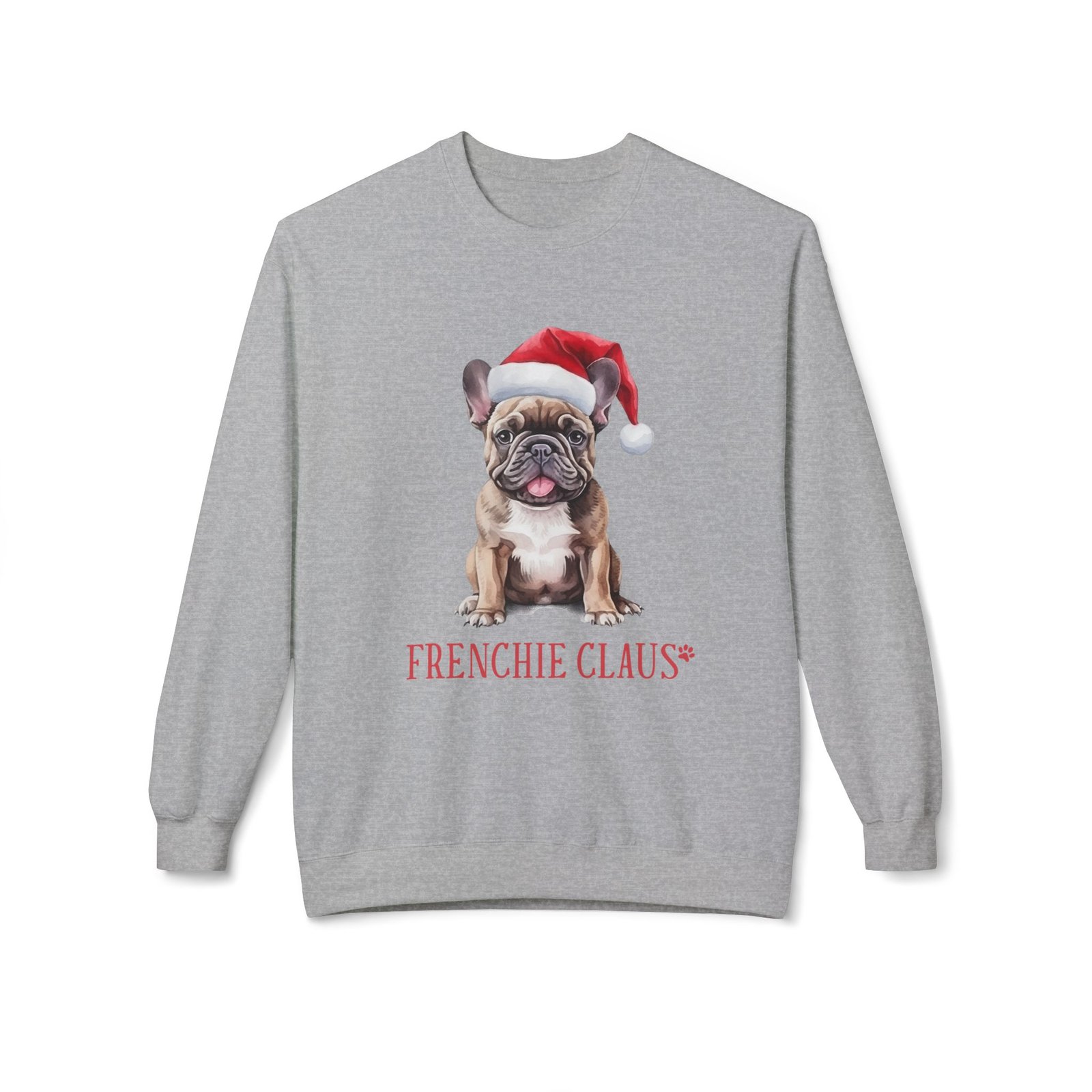 Unisex Midweight Softstyle Fleece Crewneck Sweatshirt Frenchie Claus