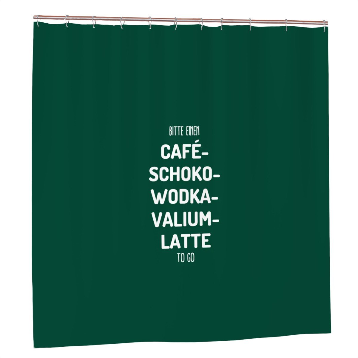 Shower Curtain Cafe Wodka Valium Latte grün weiss Cafe Wodka Valium Latte LWBT